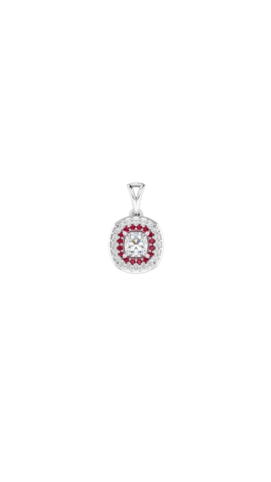 Radiance Ruby Halo Pendant