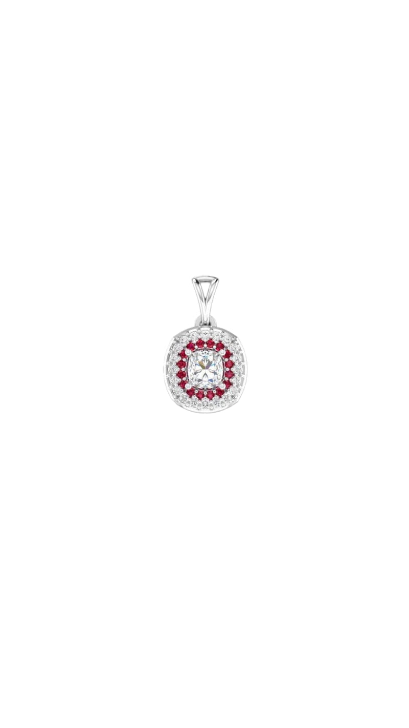 Radiance Ruby Halo Pendant